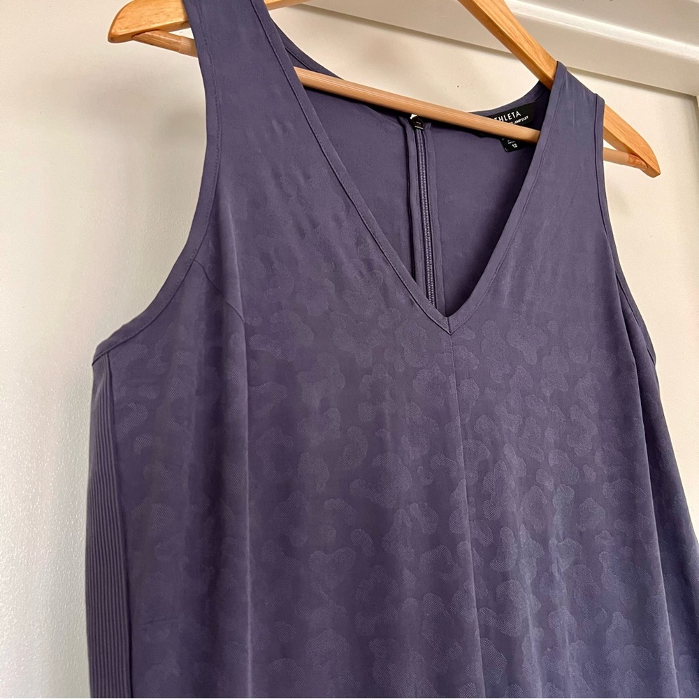 Athleta Brooklyn Textured Jumpsuit Animal Print Leopard Stretch (periwinkle)